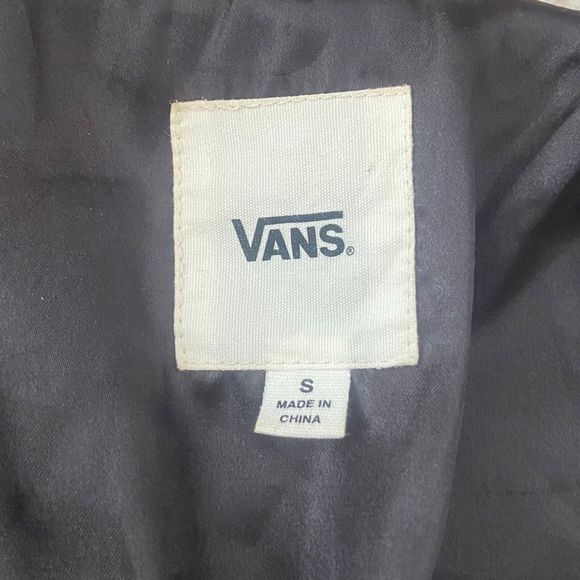 VANS Faux Fur Jacket Coat Women Size S Small White Lined Hook & Loop Closure - Picture 12 of 15